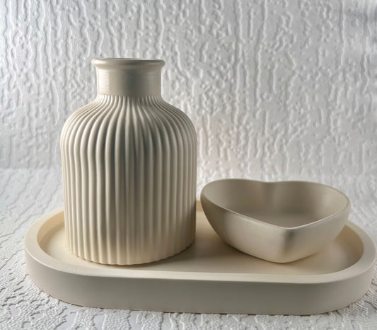 Aesthetic Vase & Trinket trays set