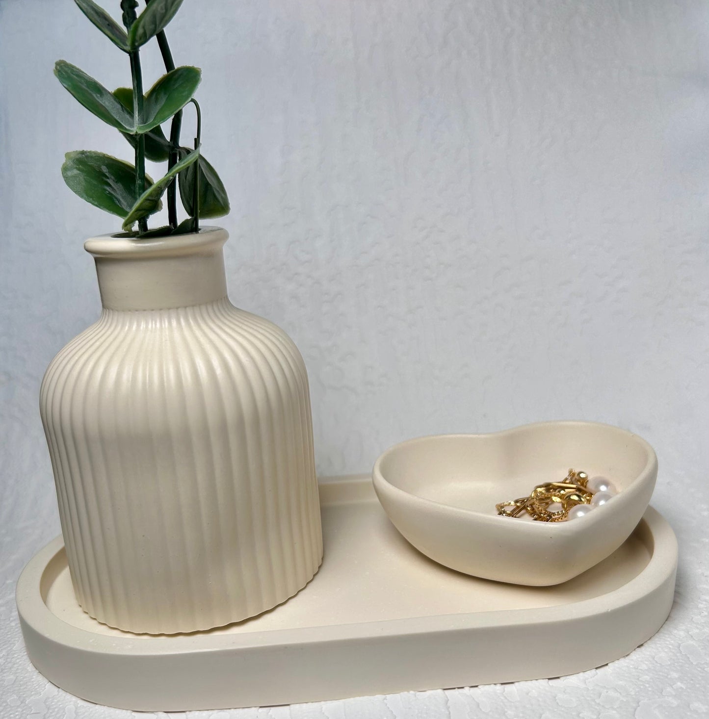 Aesthetic Vase & Trinket trays set