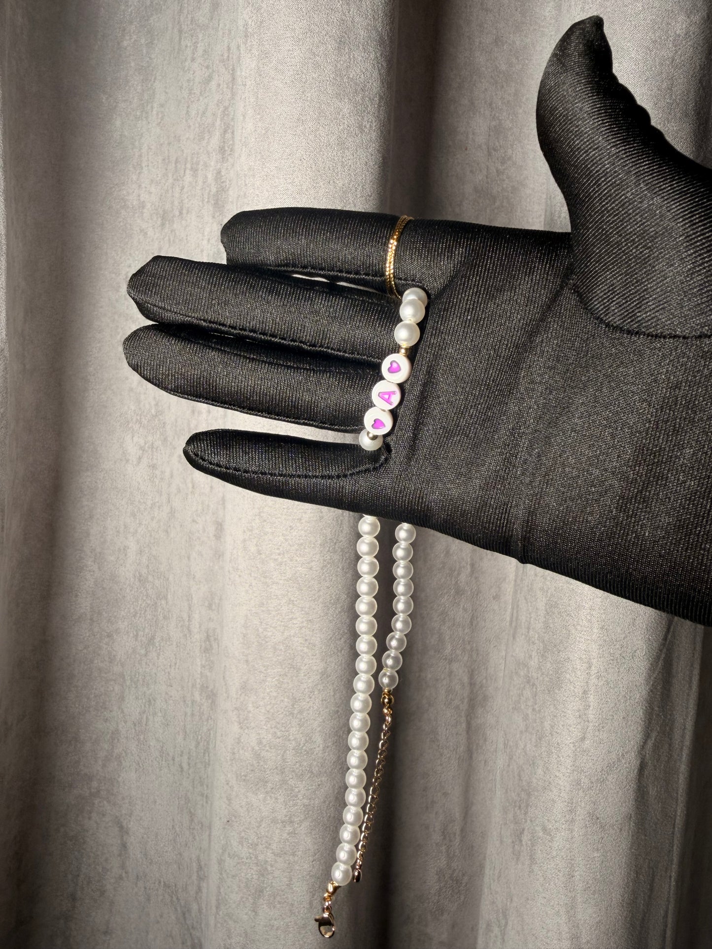 Glass imitation pearl choker for children