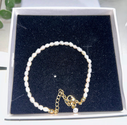 Freshwater White  2-3 mm Pearl Bracelet