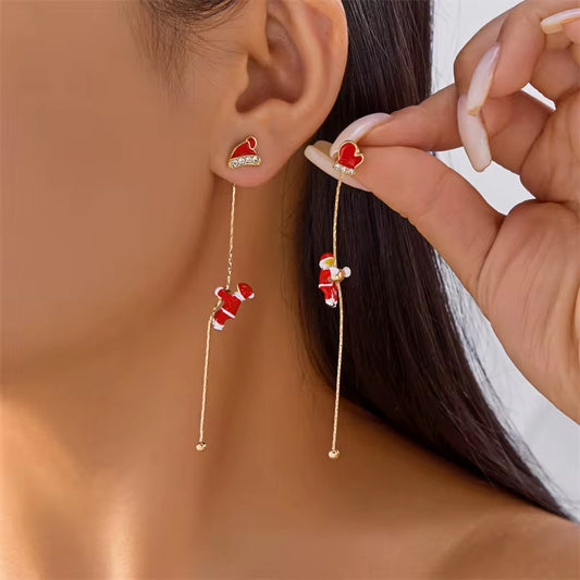 Climbing Santa Christmas earrings