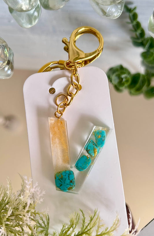 Luxury blue stone keychain