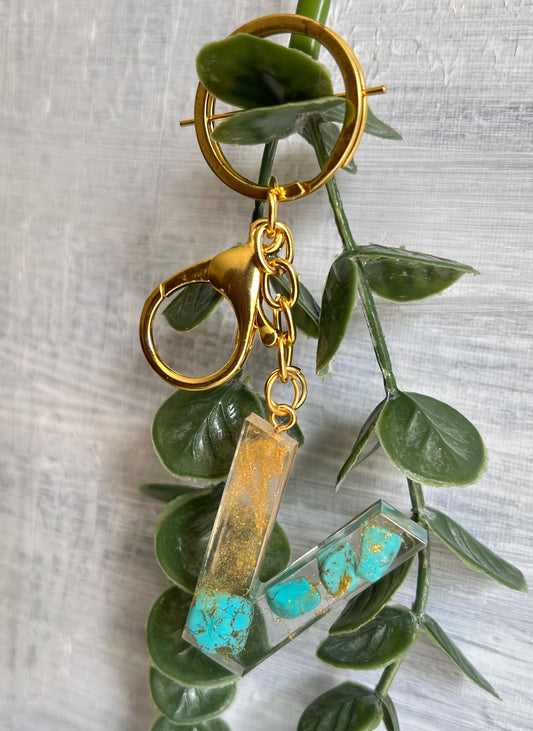Luxury blue stone keychain